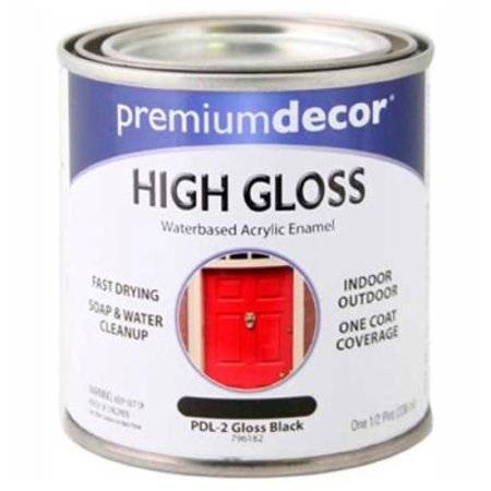 General Paint Interior/Exterior Paint, Gloss, Black, 1/2 Pint 796182